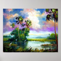 Florida Everglades Wind Painting Posters