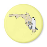 Florida FL Map & Space Shuttle Cartoon Art Motto magnets