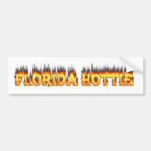 Florida Hottie Fire and Flames Bumper Stickers