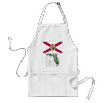 Florida Map and State Flag Aprons