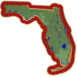 Florida Map Christmas Ornament Cut Out photo sculptures