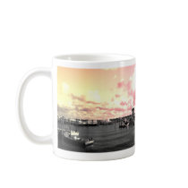 Florida Marina Photo Yellow and Pink Sky Coffee Mug
