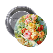 Florida Perfume Water with Cabbage Roses Buttons
