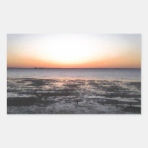 florida sun set rectangle stickers