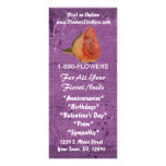 Florist Ad with Pink Rose Purple background Full Color Rack Card