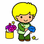 florist boy photo sculptures