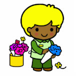 Florist boy photo sculptures