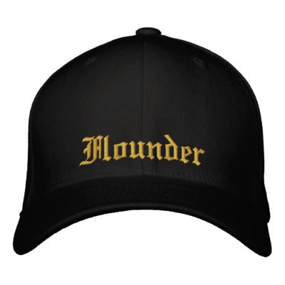 Flounder Black and Gold Fitted Cap Embroidered Hat by floundergroupie