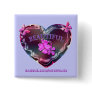 Flourescent Heart Square Button