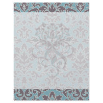 flourish blue and grey damask flyer design