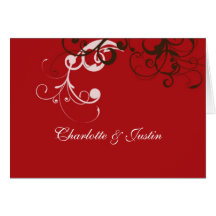 flourish; red greeting cards
