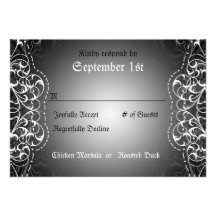 Flourish RSVP Bride & Groom Reception Cards Custom Invites