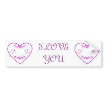 Flourished purple heart bumper sticker