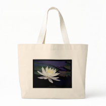 Flower 039 White Water Lily Canvas Bag