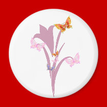 Flower and Butterflies magnets