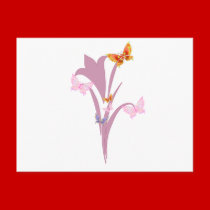 Flower and Butterflies postcards