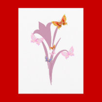 Flower and Butterflies postcards