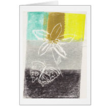 Flower and Butterfly Print 01 Greeting Card