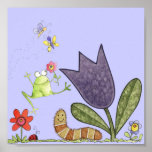 flower and frog print