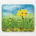 Flower and ladybugs mousepad