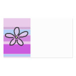 Flower and Purple Blue Stripes business cards