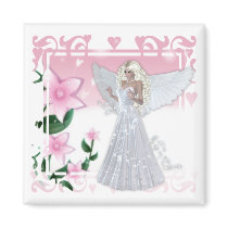 Flower Angel Design Fridge Magnet
