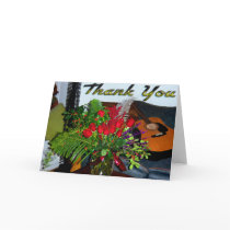 Flower Arrantgement & Guitar Thank You &  3250 Greeting Card