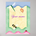 Flower Bee Personalised Poster posters