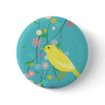 flower bird(blue) buttons