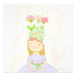 flower birthday girl party invitation