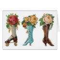 Flower Boots Customisable Cards