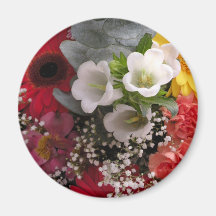 Flower bouquet refrigerator magnet
