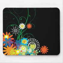 flower bunches of swirls vector mousepads