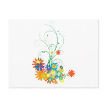 flower bunches of swirls vector post cards