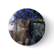 Flower Cat Pinback Button