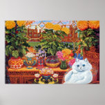 Flower Cat Poster Print