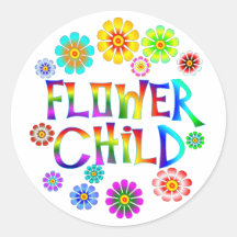 FLOWER CHILD ROUND STICKERS