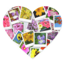 Flower Collage Heart Sticker