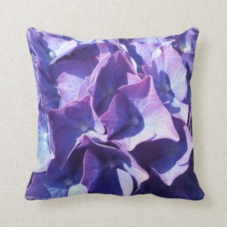 Flower Cushion Blue Hydrangea Reversible