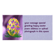 Flower Decorated Egg Photo Card Template