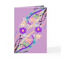 Flower Design Birthday Card