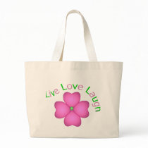 Flower Design - Live Love Laugh Tote Bags