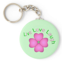 Flower Design - Live Love Laugh Key Chains