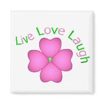 Flower Design - Live Love Laugh Magnet