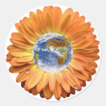 Flower Earth design! Round Sticker