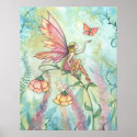Flower Fairy Butterfly Art Poster Print