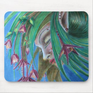 Flower Fairy Mouse pad, blue, green, red, pink, mousepad