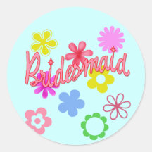 Flower Filled Bridesmaid Products Stickers