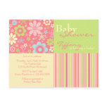 Flower Fizz Pink & Green • Baby Shower Invitation postcards
