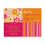 Flower Fizz Pink & Orange • Baby Shower Invitation postcards